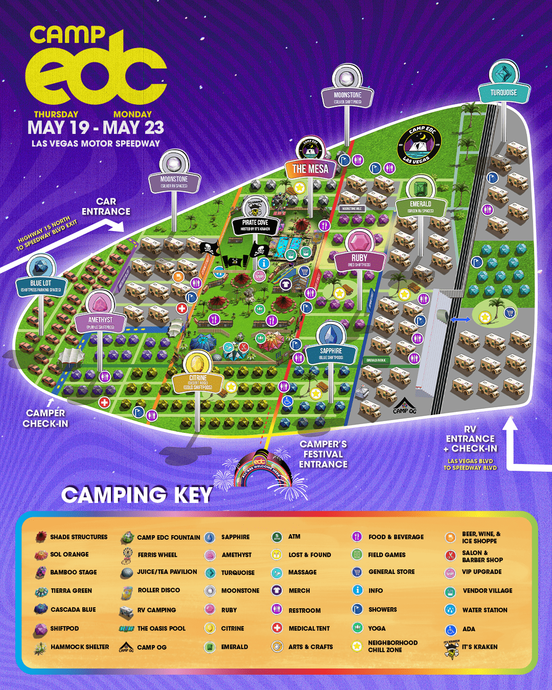 Camp EDC map