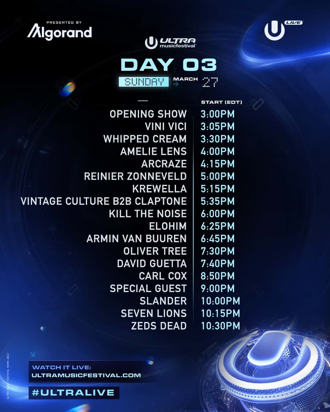 Ultra Music Festival 2022 Day 3 Livestream
