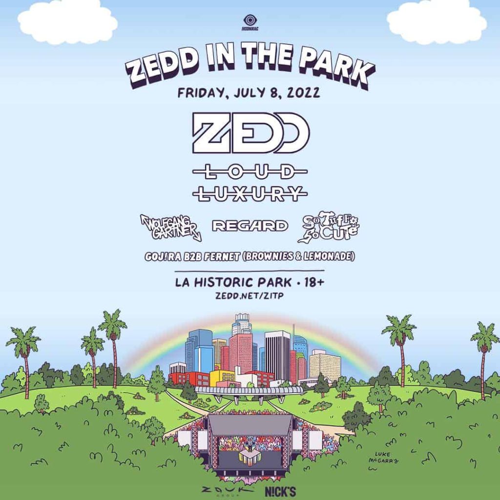 Zedd announces full lineup for the return of Zedd In The Park this July