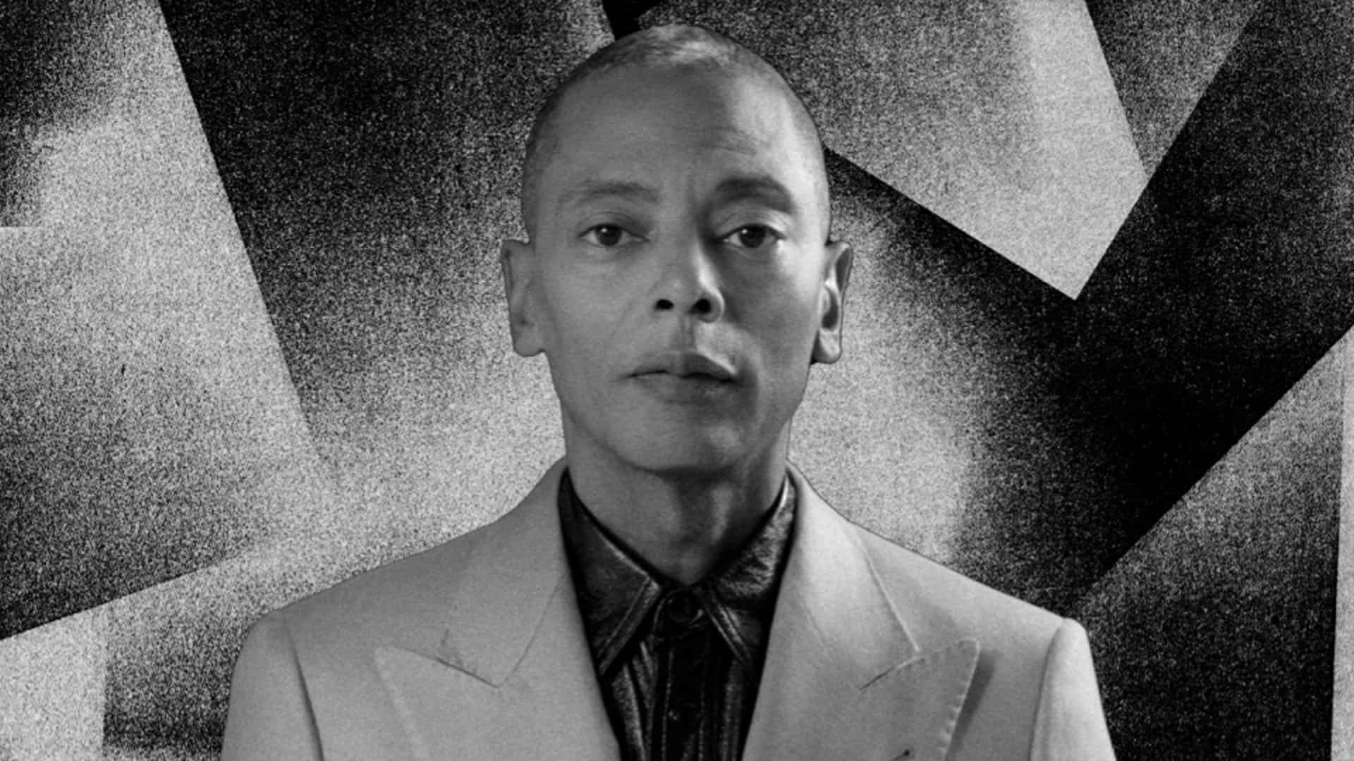 Jeff Mills models for Jil Sander’s Fall/Winter 2023 collection