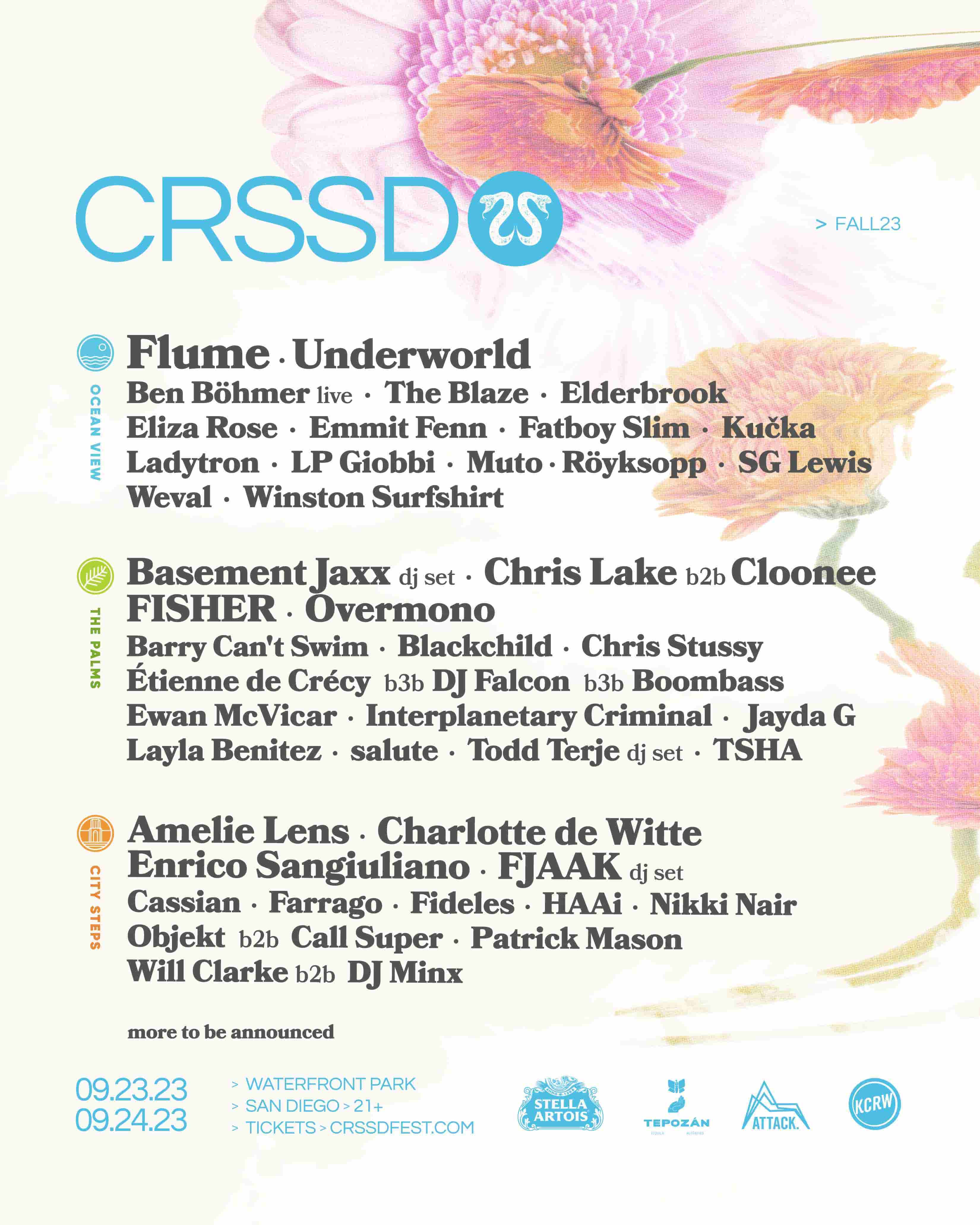 CRSSD Festival Fall 2023 Lineup