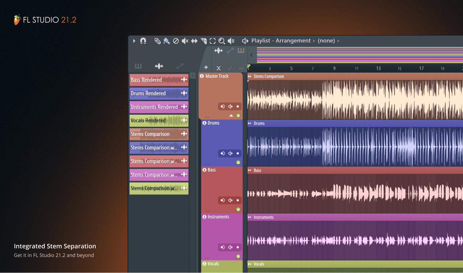 FL Studio 21.2 Stem Separation Flatlay Image Credits: Image-Line