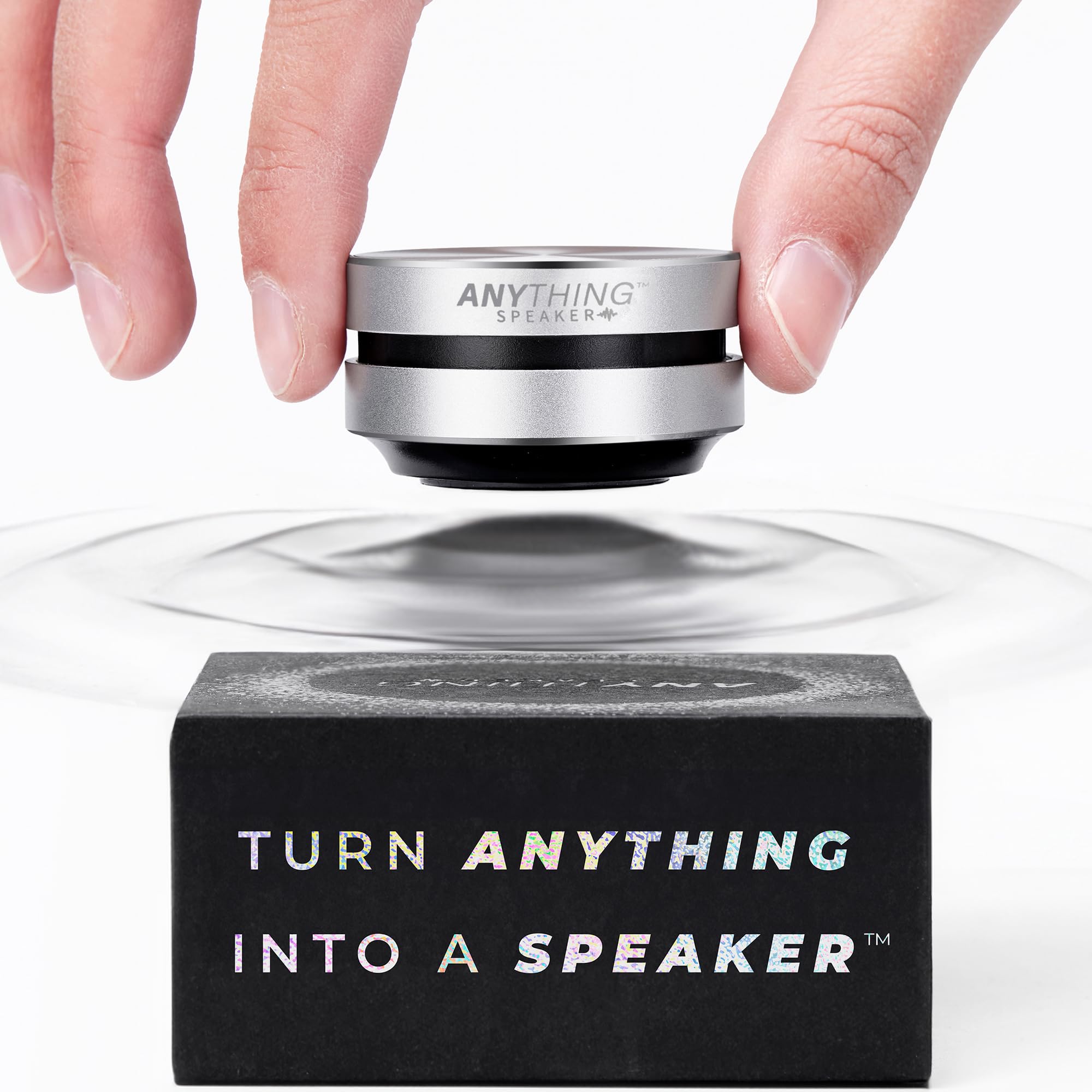 Portable device turns anything into a speaker
